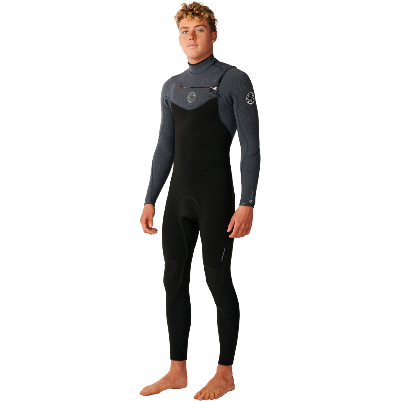 2026 Rip Curl Mens Flashbomb 5/3mm Chest Zip Wetsuit 17BMFS - Charcoal Grey
